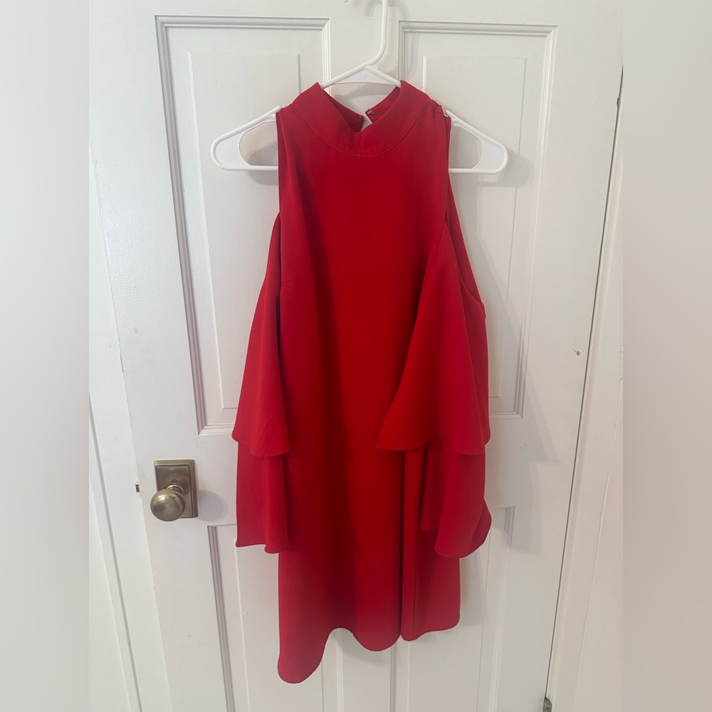 Sugarlips Red Sleeveless Mock Neck Dress